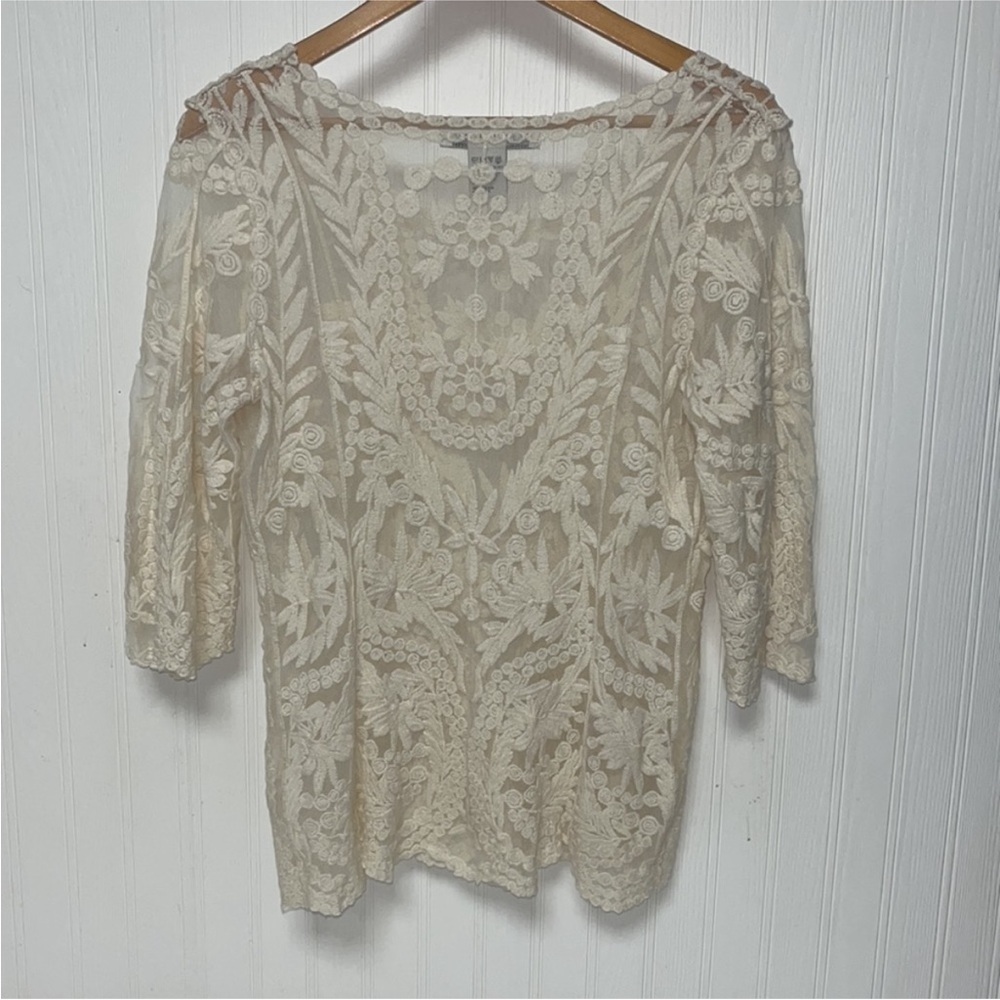 American Rag Cream Lace Blouse - Picture 5 of 5